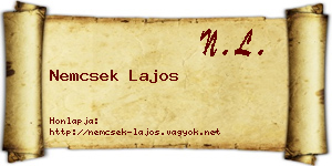 Nemcsek Lajos névjegykártya